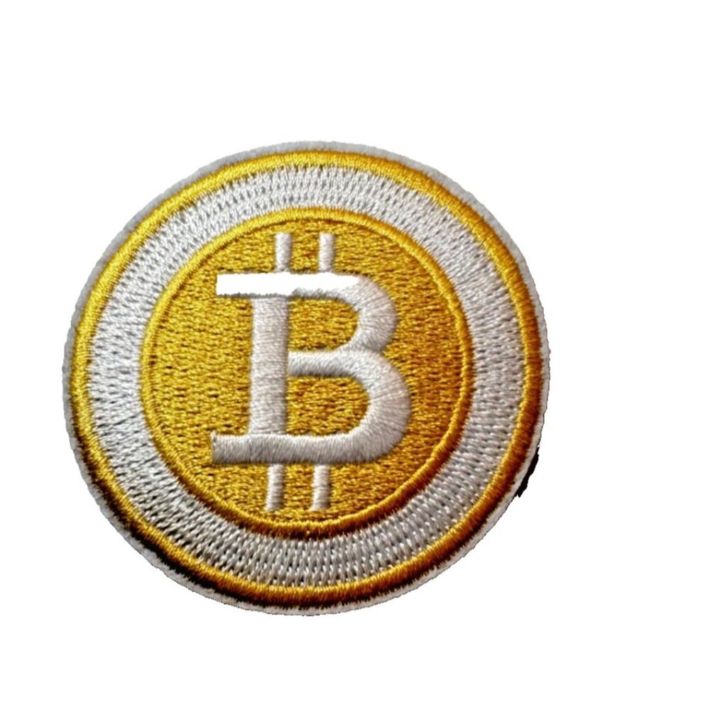 Bitcoin Yellow Coin Circle Embroidered 2.5in Iron / Sew-On Patch